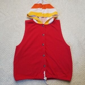90s Rad Rag red button up drawstring bottom Retro vest